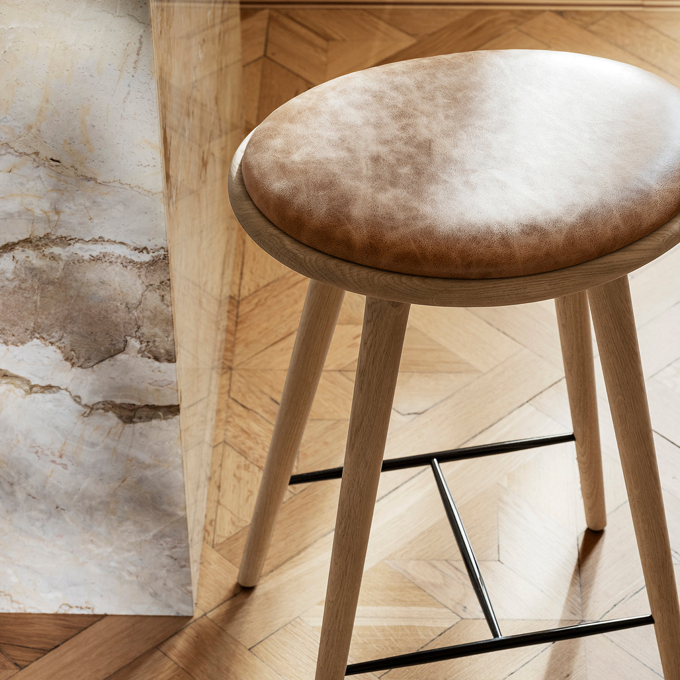 High Stool | Soaped Oak | 69 cm | by Space Copenhagen