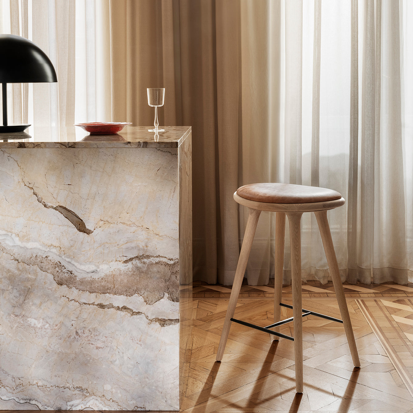 High Stool | Soaped Oak | 69 cm | by Space Copenhagen