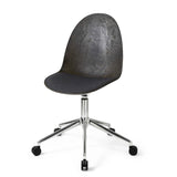 Eternity Swivel | Polished Base w/ castors | Uphol. Seat  | Coffee Waste Black | by Space Copenhagen