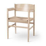 Nestor Armchair | Matt Lacquered Oak | Natural paper cord seat | by Tom Stepp