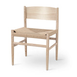 Nestor Sidechair | Matt Lacquered Oak | Natural paper cord seat | by Tom Stepp