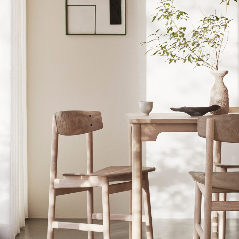Conscious Chair 3162 in Soaped Oak and Coffee Waste Light, in an interior setting