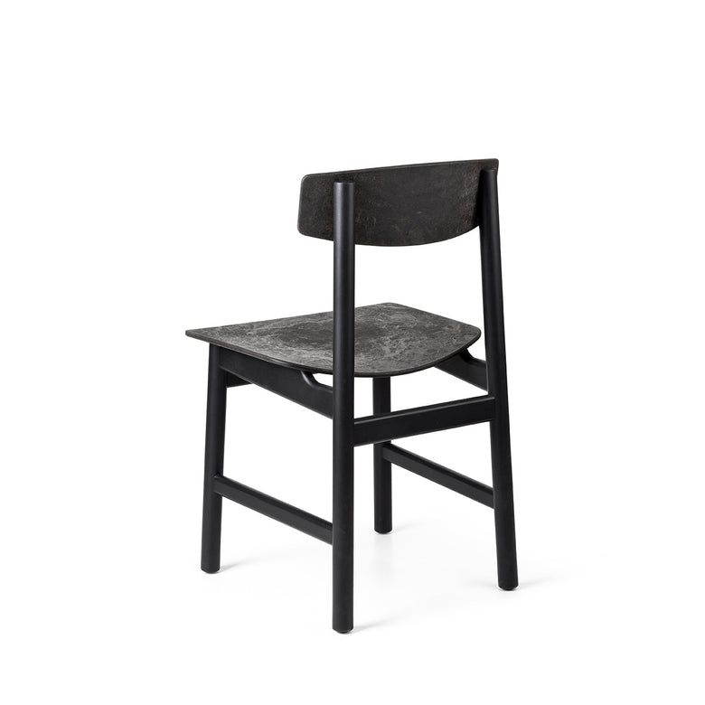 Conscious Chair 3162 in Black Painted Beech and Coffee Waste Black, back view