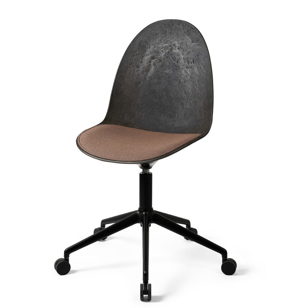 Eternity Swivel | Black Base w/ castors | Uphol. Seat | Coffee Waste Black | by Space Copenhagen