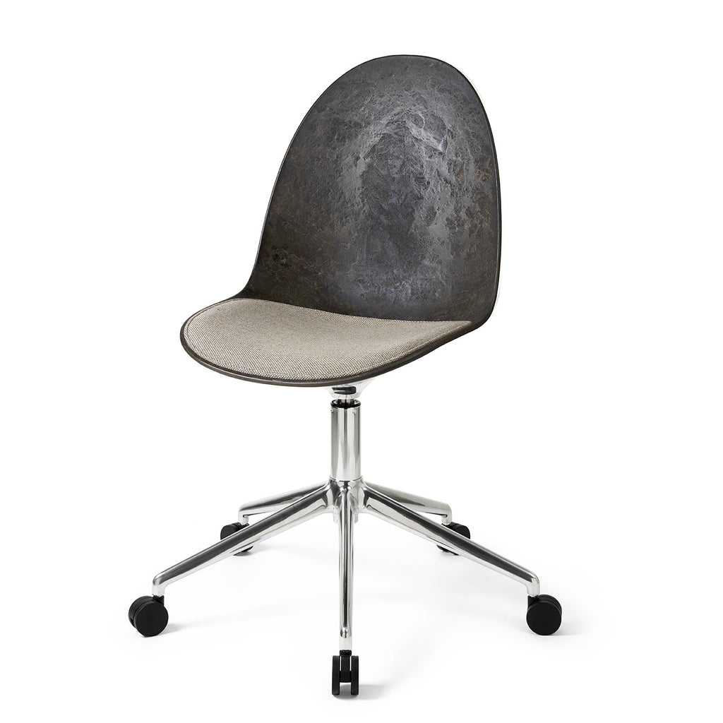 Eternity Swivel | Polished Base w/ castors | Uphol. Seat  | Coffee Waste Black | by Space Copenhagen