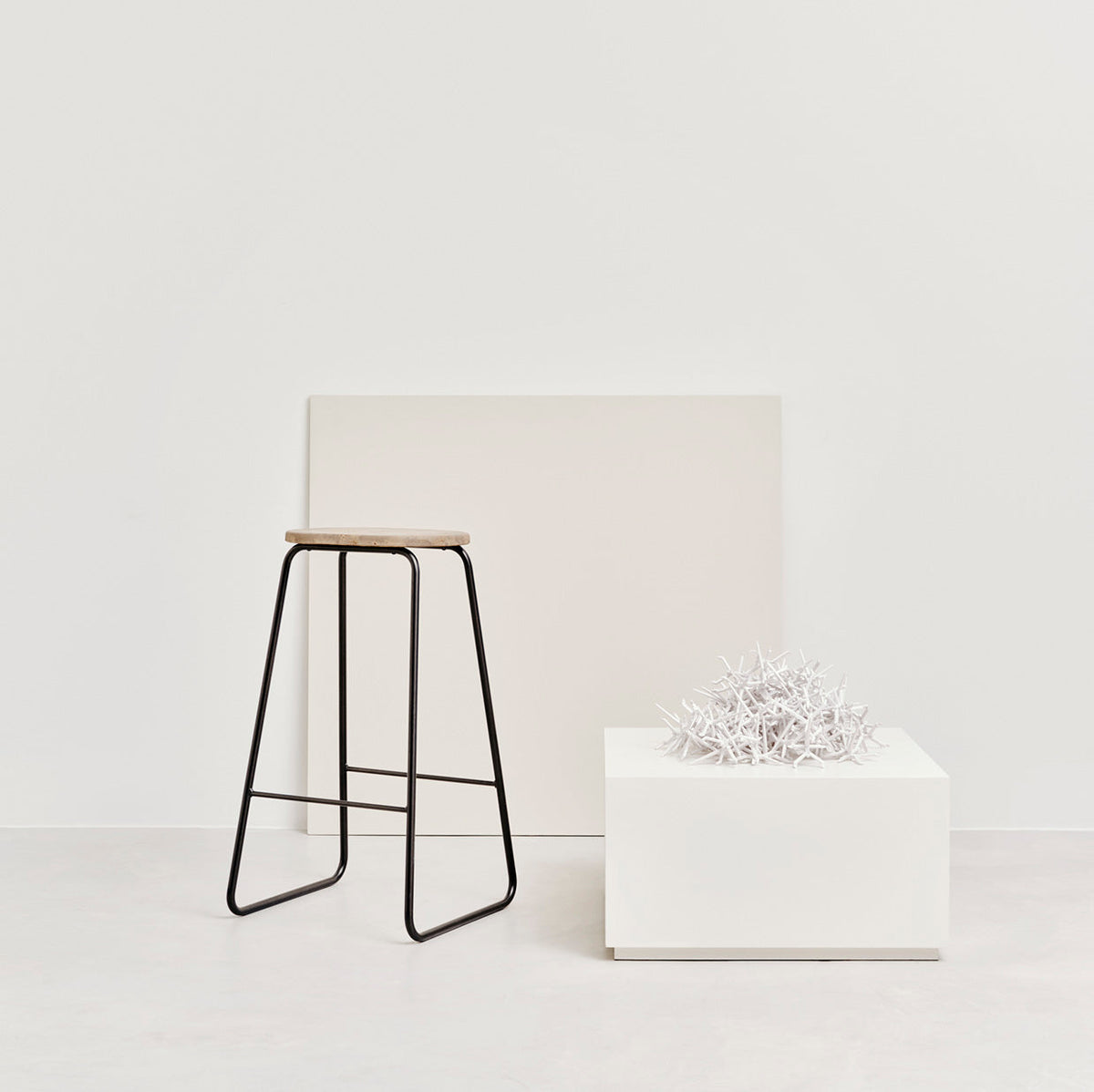 Earth Stool 69 cm in Coffee Waste Light, image 4