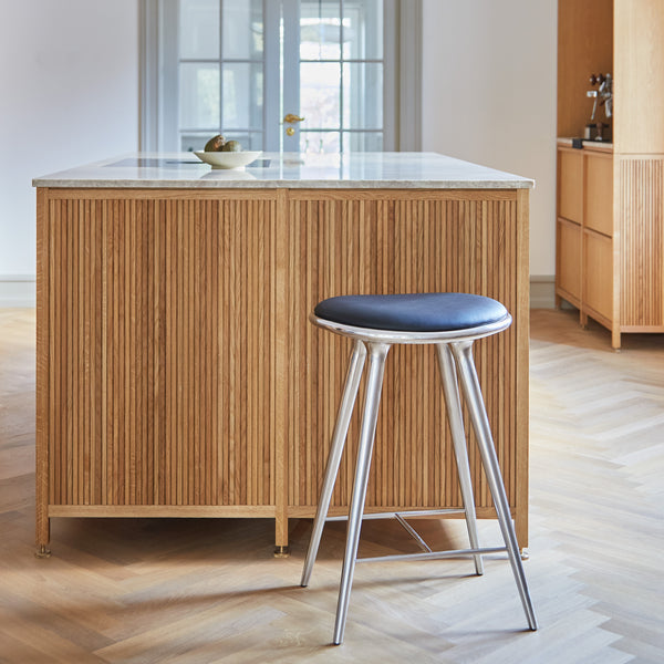 High Stool | Polished Recycled Aluminum | 74 cm | by Space Copenhagen
