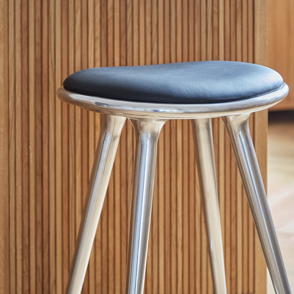 Low Stool | Polished Recycled Aluminum | 47 cm | by Space Copenhagen