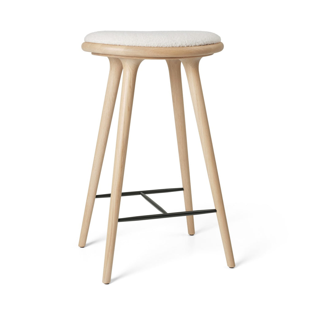 High Stool | Matt Oak w. Baru 0200 | 74 cm | by Space Copenhagen