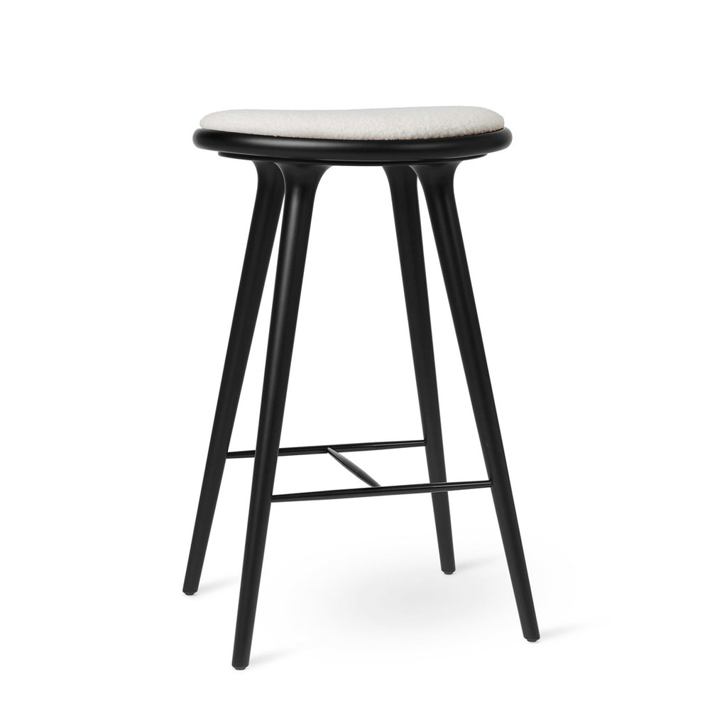 High Stool 74 cm in Black Beech with Kvadrat Baru 0200