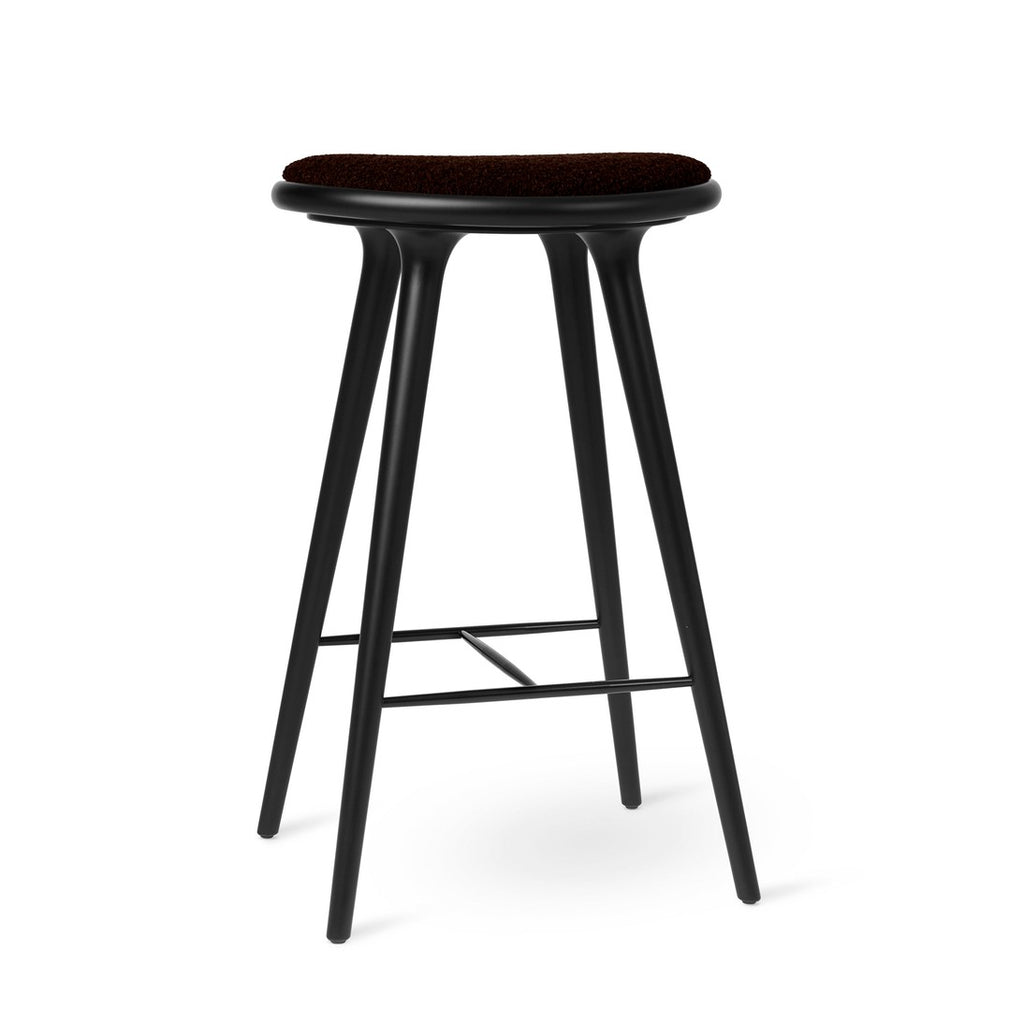 High Stool 74 cm in Black Beech with Kvadrat Baru 0390