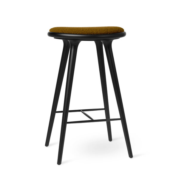 High Stool | Black Beech w. Kvadrat Baru 0450 | 74 cm | by Space Copenhagen