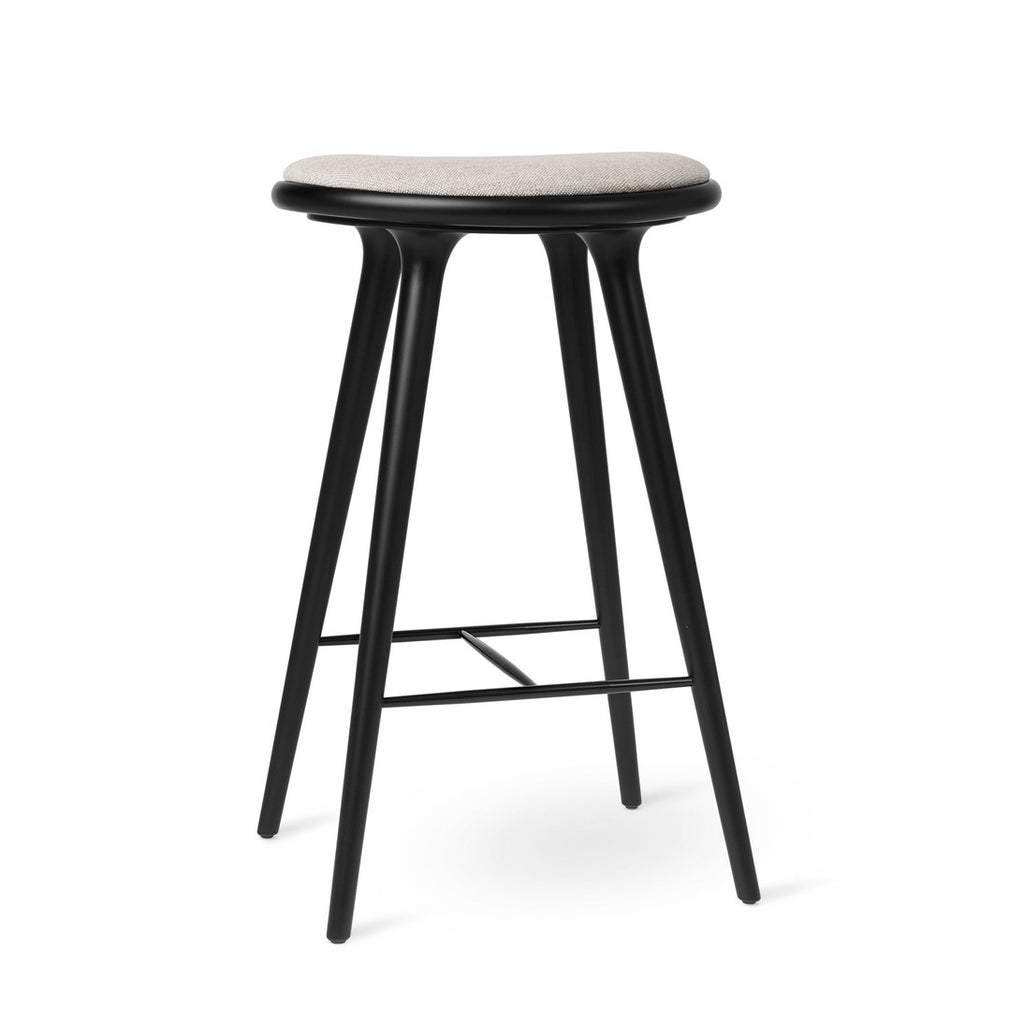 High Stool 74 cm in Black Beech with Kvadrat Clay 0012