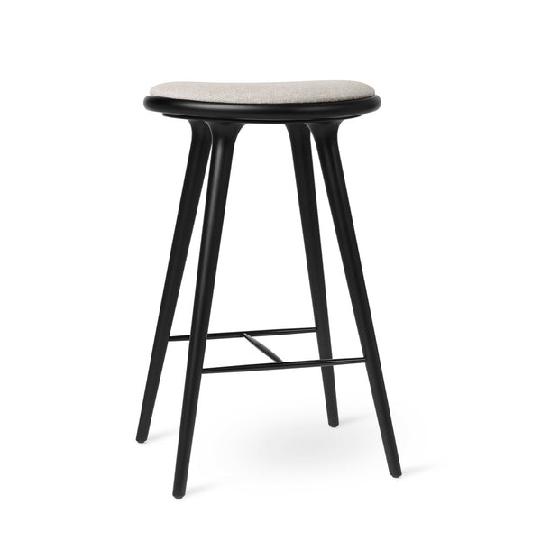 High Stool | Black Beech w. Kvadrat Clay 0012 | 74 cm | by Space Copenhagen