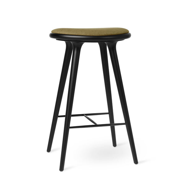High Stool | Black Beech w. Kvadrat Clay 0017 | 74 cm | by Space Copenhagen