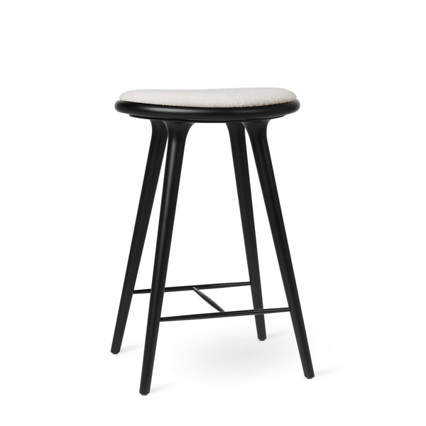 High Stool | Black Beech w. Kvadrat Baru 0200 | 69 cm | by Space Copenhagen