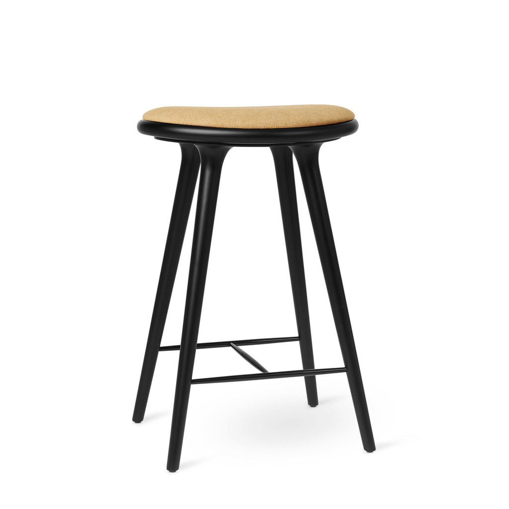 High Stool in Black Beech with Kvadrat Clay 0007