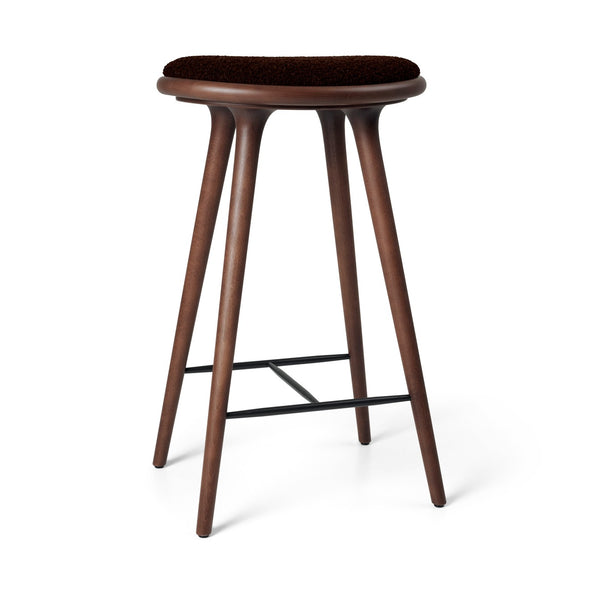 High Stool | Brown Beech w. Kvadrat Baru 0390 | 74 cm | by Space Copenhagen