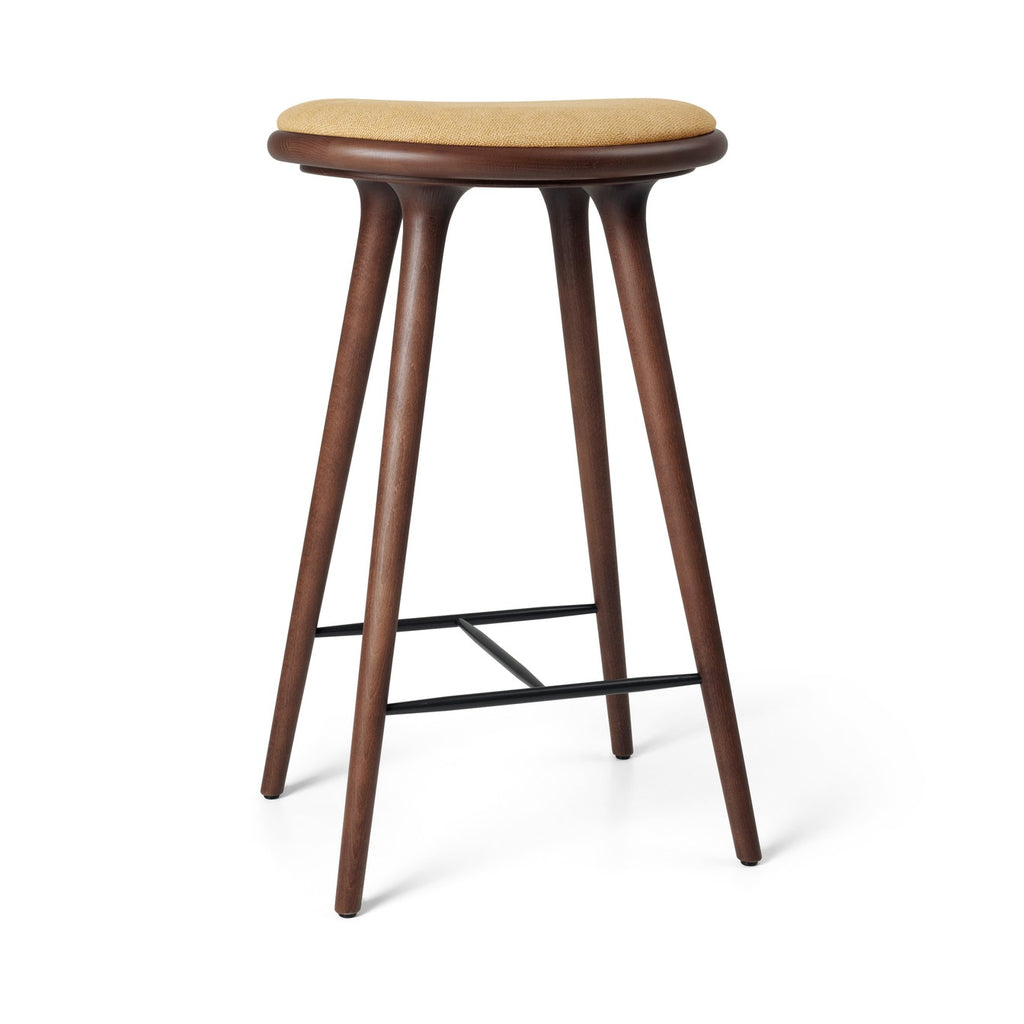 High Stool 74 cm in Brown Beech with Kvadrat Clay 0007