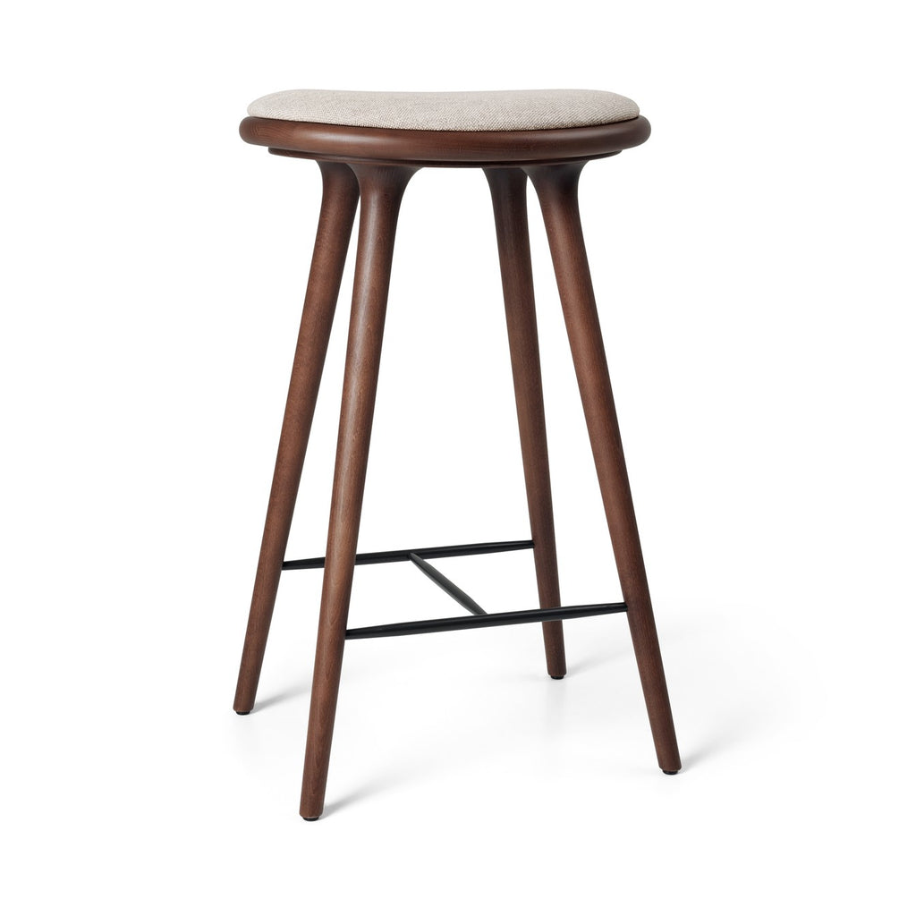 High Stool 74 cm in Brown Beech with Kvadrat Clay 0012