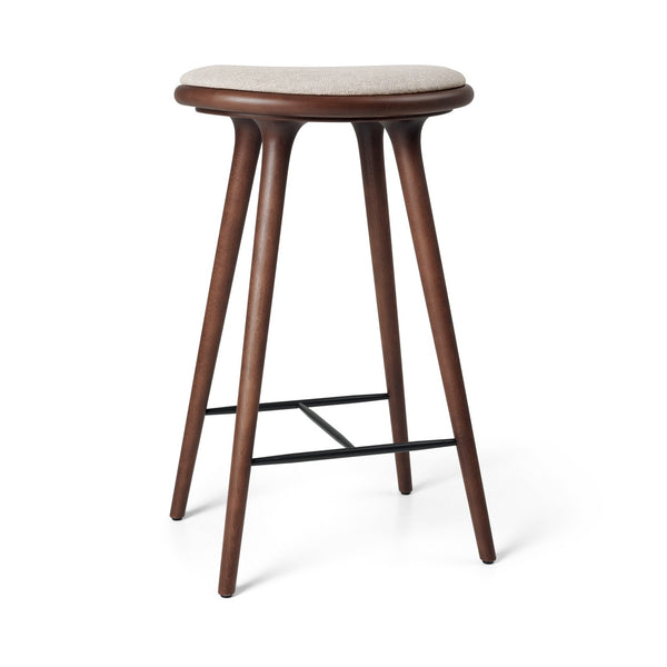 High Stool | Brown Beech w. Kvadrat Clay 0012 | 74 cm | by Space Copenhagen