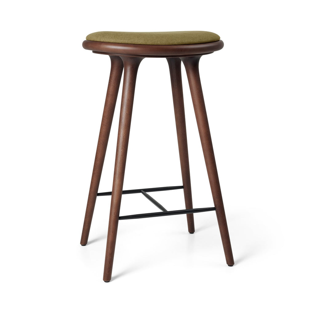 High Stool 74 cm in Brown Beech with Kvadrat Clay 0017