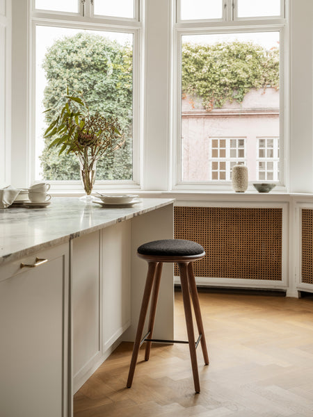 High Stool | Brown Beech w. Kvadrat Baru 0390 | 69 cm | by Space Copenhagen