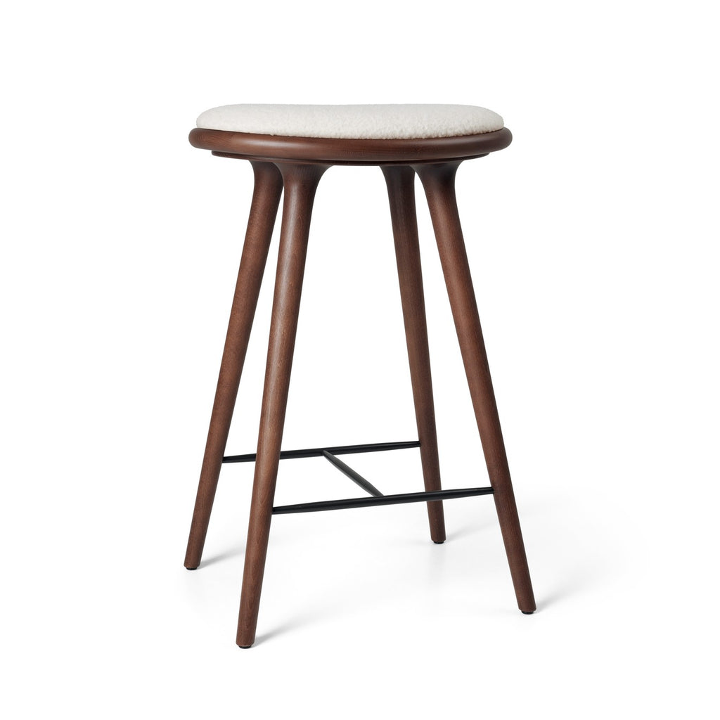 High Stool 69 cm in Brown Beech with Kvadrat Baru 0200