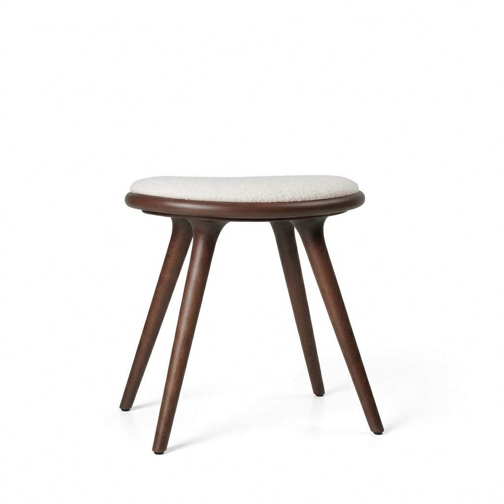 Low Stool 47 cm in Brown Beech with Kvadrat Baru 0200