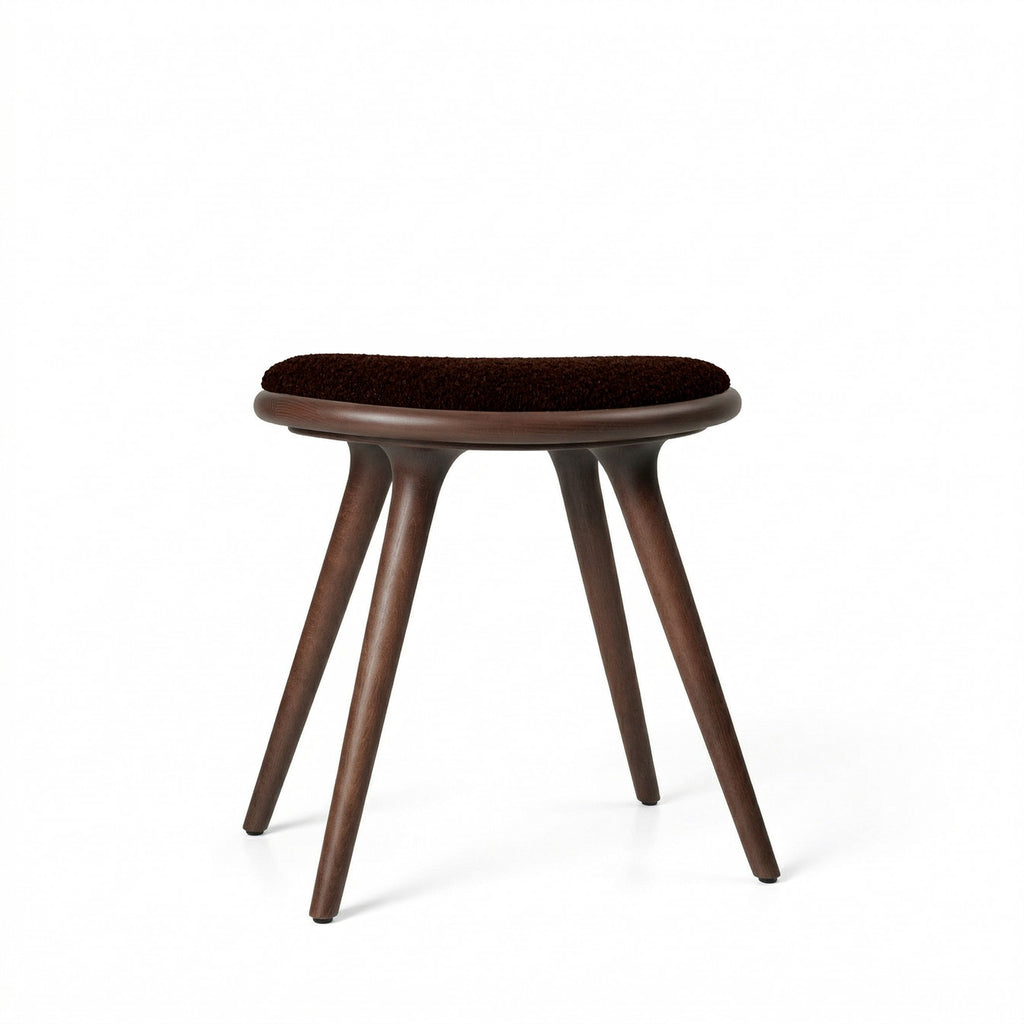 Low Stool 47 cm in Brown Beech with Kvadrat Baru 0390