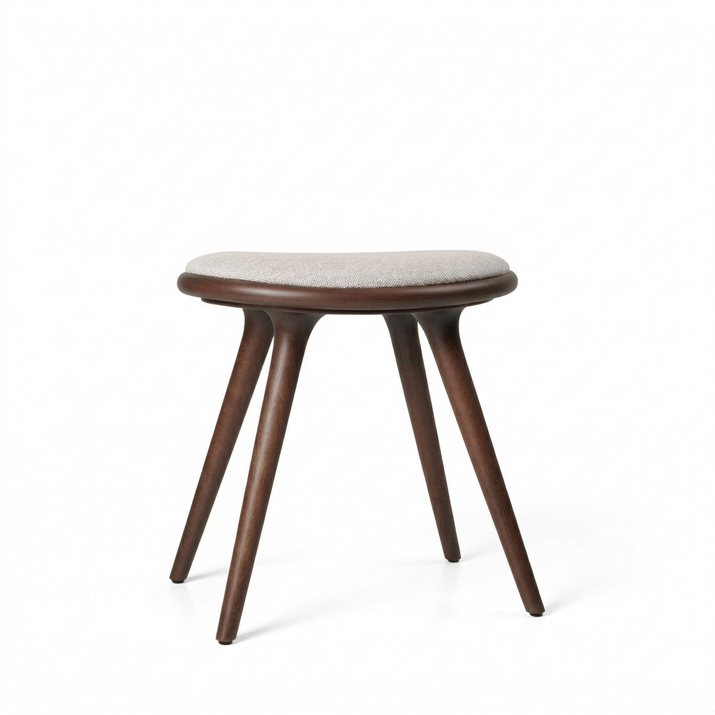 Low Stool 47 cm in Brown Beech with Kvadrat Clay 0012