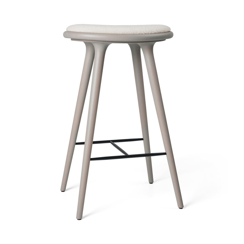 High Stool 74 cm in Grey Beech with Kvadrat Baru 0200