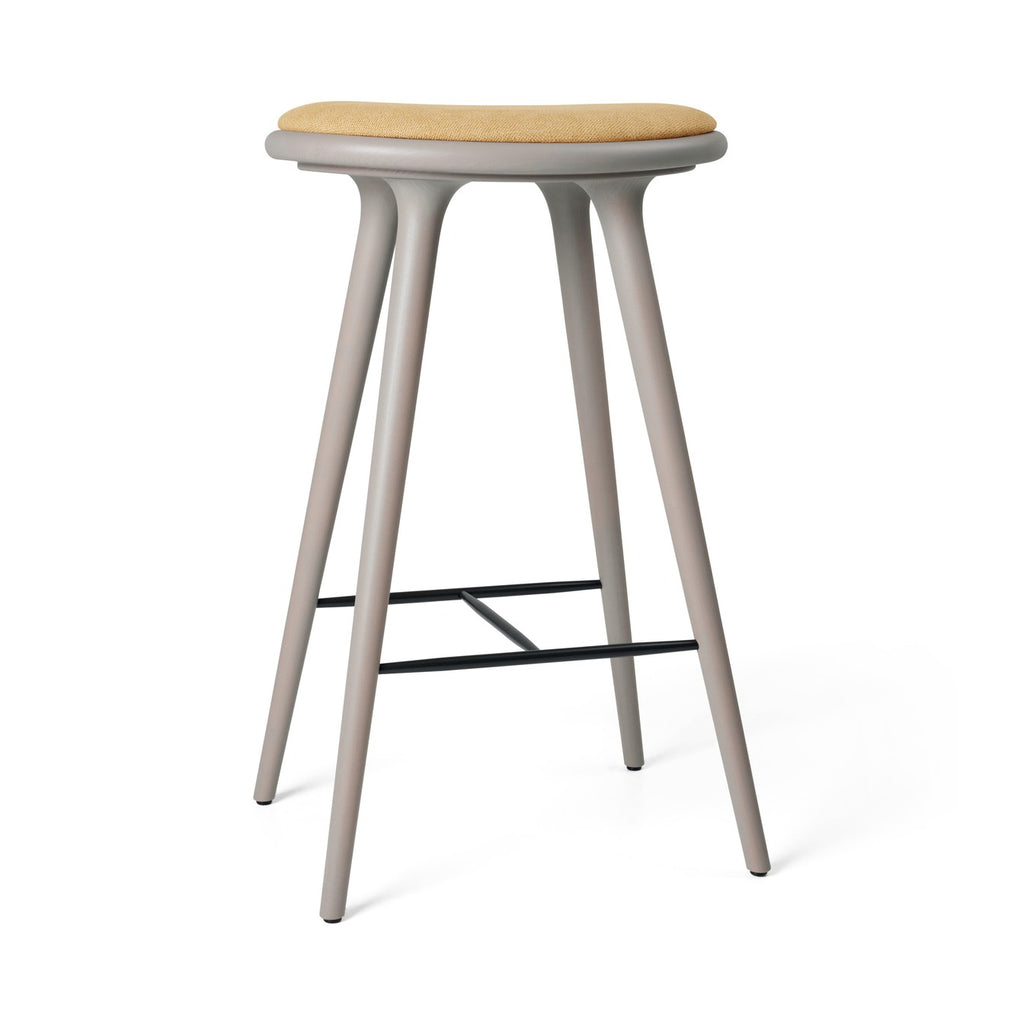 High Stool 74 cm in Grey Beech with Kvadrat Clay 0007