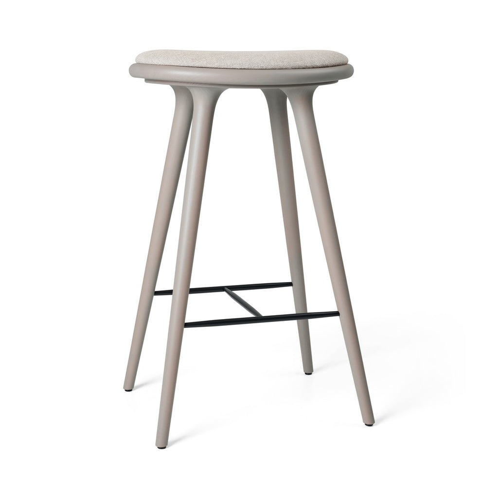 High Stool 74 cm in Grey Beech with Kvadrat Clay 0012
