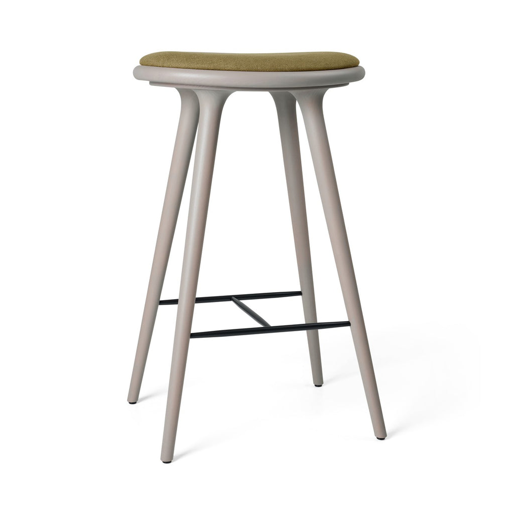 High Stool 74 cm in Grey Beech with Kvadrat Clay 0017