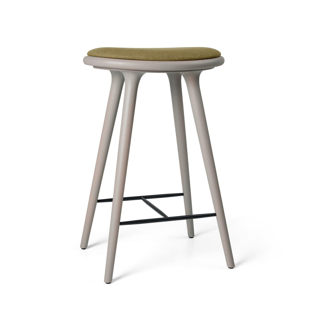 High Stool 69 cm in Grey Beech with Kvadrat Clay 0017