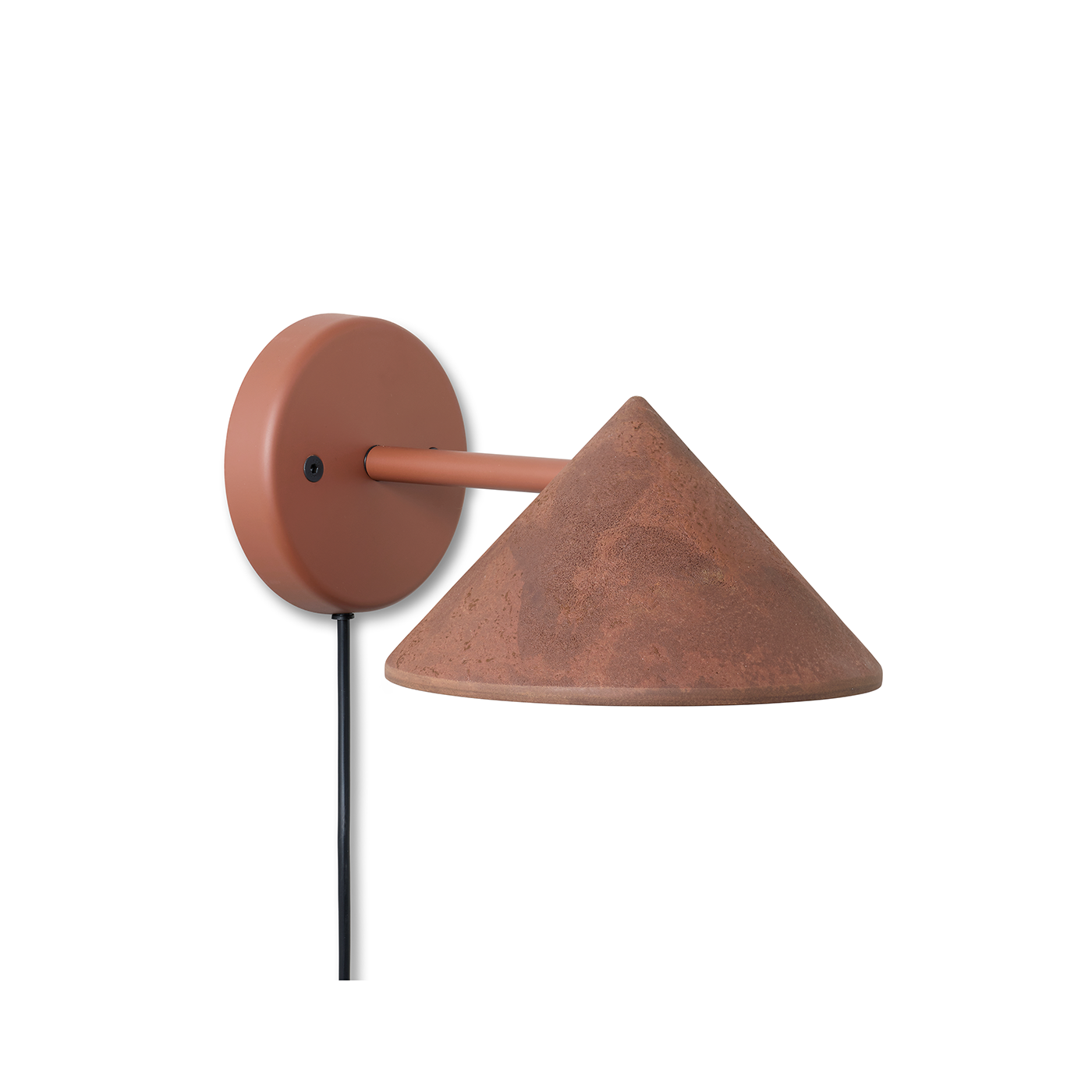 Terra Wall Lamp in Coffee Waste Rust Red, side view