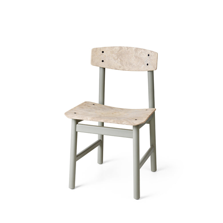 Conscious Chair 3162 in Grey Painted Beech and Wood Waste Grey, front view