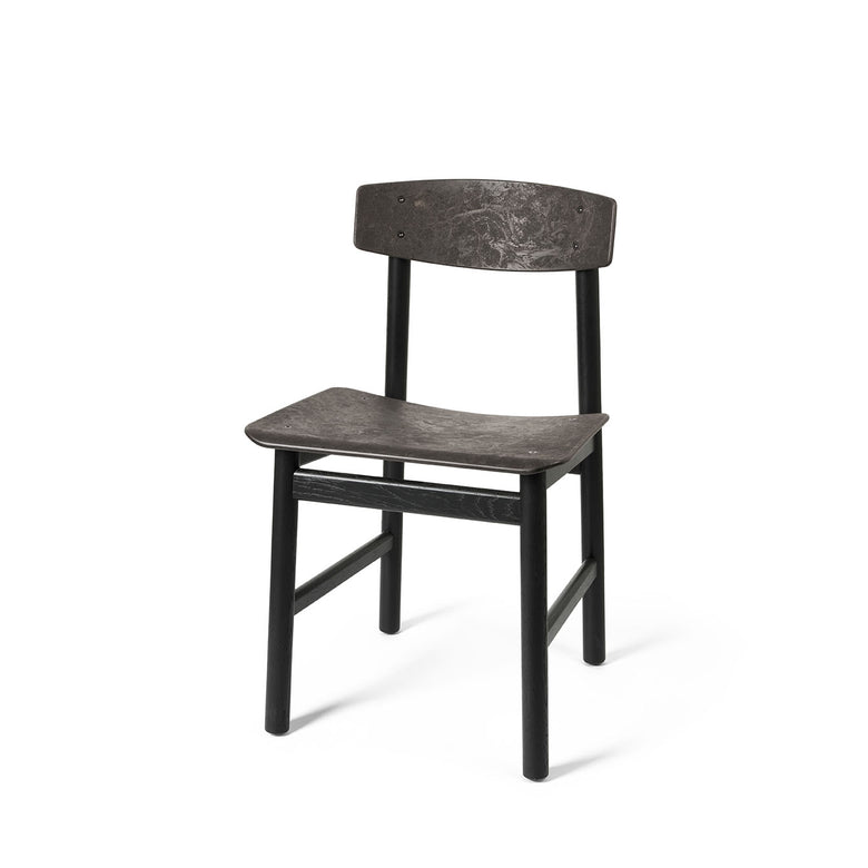 Conscious Chair 3162 in Black Stained Oak and Coffee Waste Black, front view