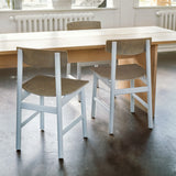 Conscious Chair 3162 | Tetra Pak Blue Painted Oak and Post Consumer Waste | by Børge Mogensen & Esben Klint