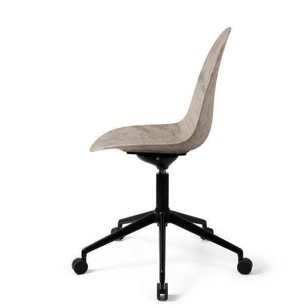 Eternity Swivel | Black Base w/ castors | Full Front Uphol. | Wood Waste Grey| by Space Copenhagen