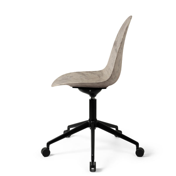 Eternity Swivel | Black Base w/ castors | Wood Waste Grey | by Space Copenhagen