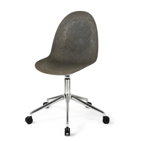 Eternity Swivel | Polished Base w/ castors | Uphol. Seat | Coffee Waste Dark | by Space Copenhagen