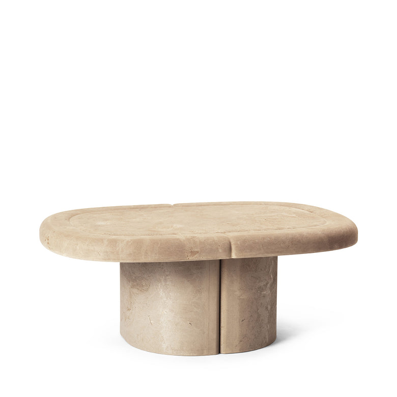Alder Lounge Table Oval in Sand, front view