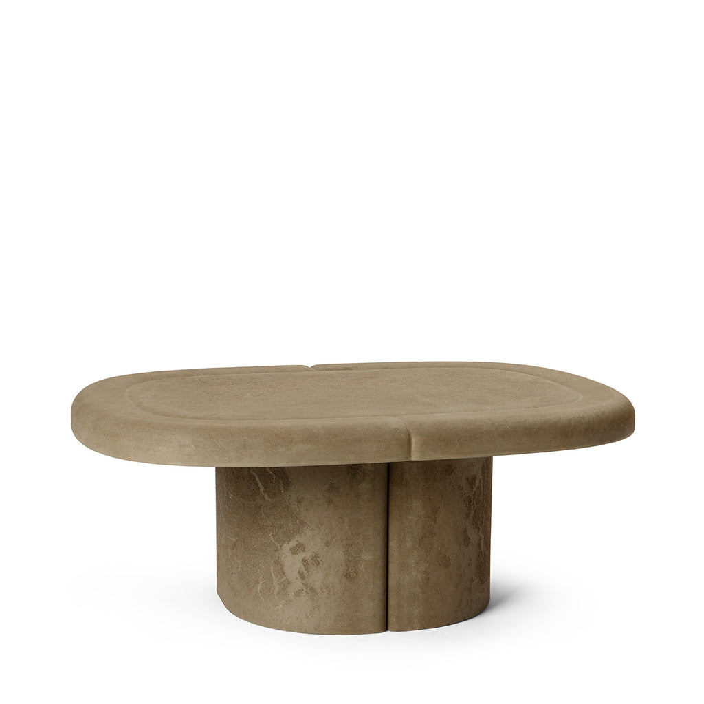 Alder Lounge Table Oval in Earth Grey, front view