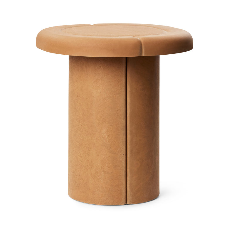 Alder Side Table in Terracotta, side view
