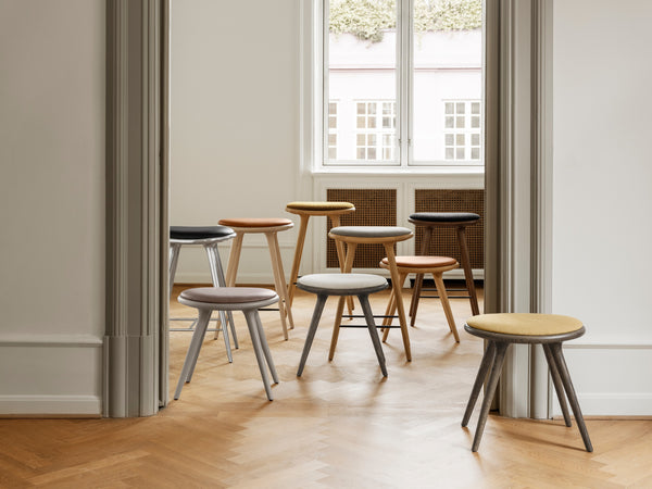 Low Stool | Sirka Grey Oak w. Kvadrat Baru 0200 | 47 cm | by Space Copenhagen
