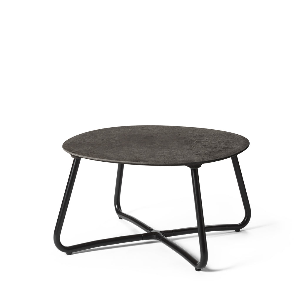 Lily Side Table H 25 cm in Coffee Waste Black, front view