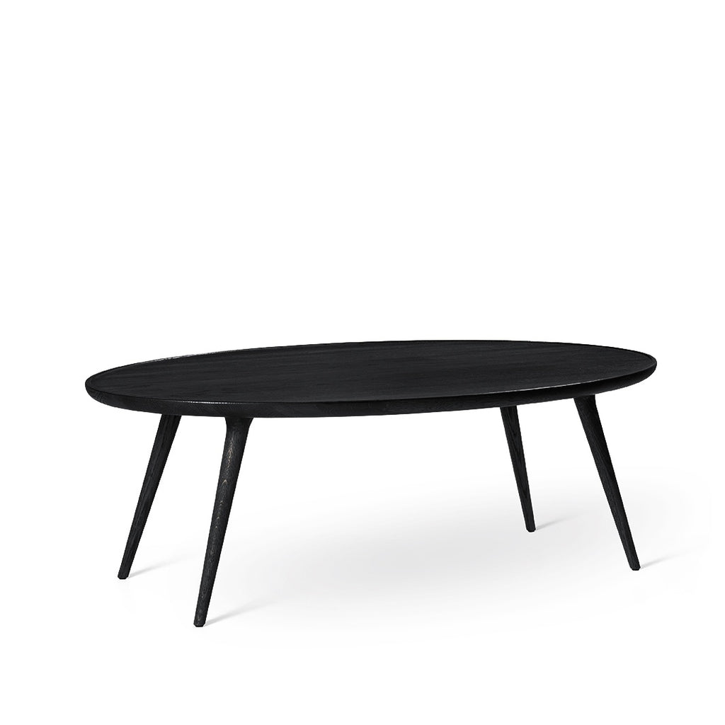 Accent Oval Lounge Table in Black Stain Lacquered Oak, side view