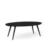 Accent Oval Lounge Table in Black Stain Lacquered Oak, side view